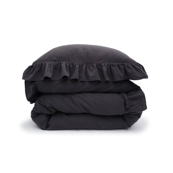 POM POM at HOME Rowan Crinkled Cotton Duvet Cover Set KING Midnight NEW $345 - Picture 4 of 10